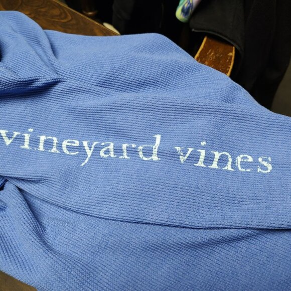 Vineyard Vines Waffle Knit Periwinkle Hooded  Long Sleeve Top  Size Women's XL - Picture 4 of 4